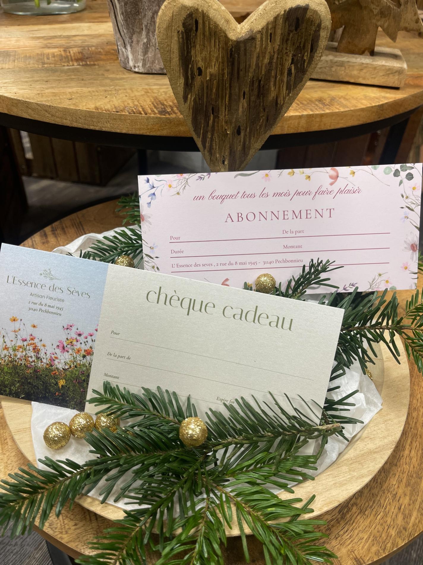 Chèque cadeau et abonnement